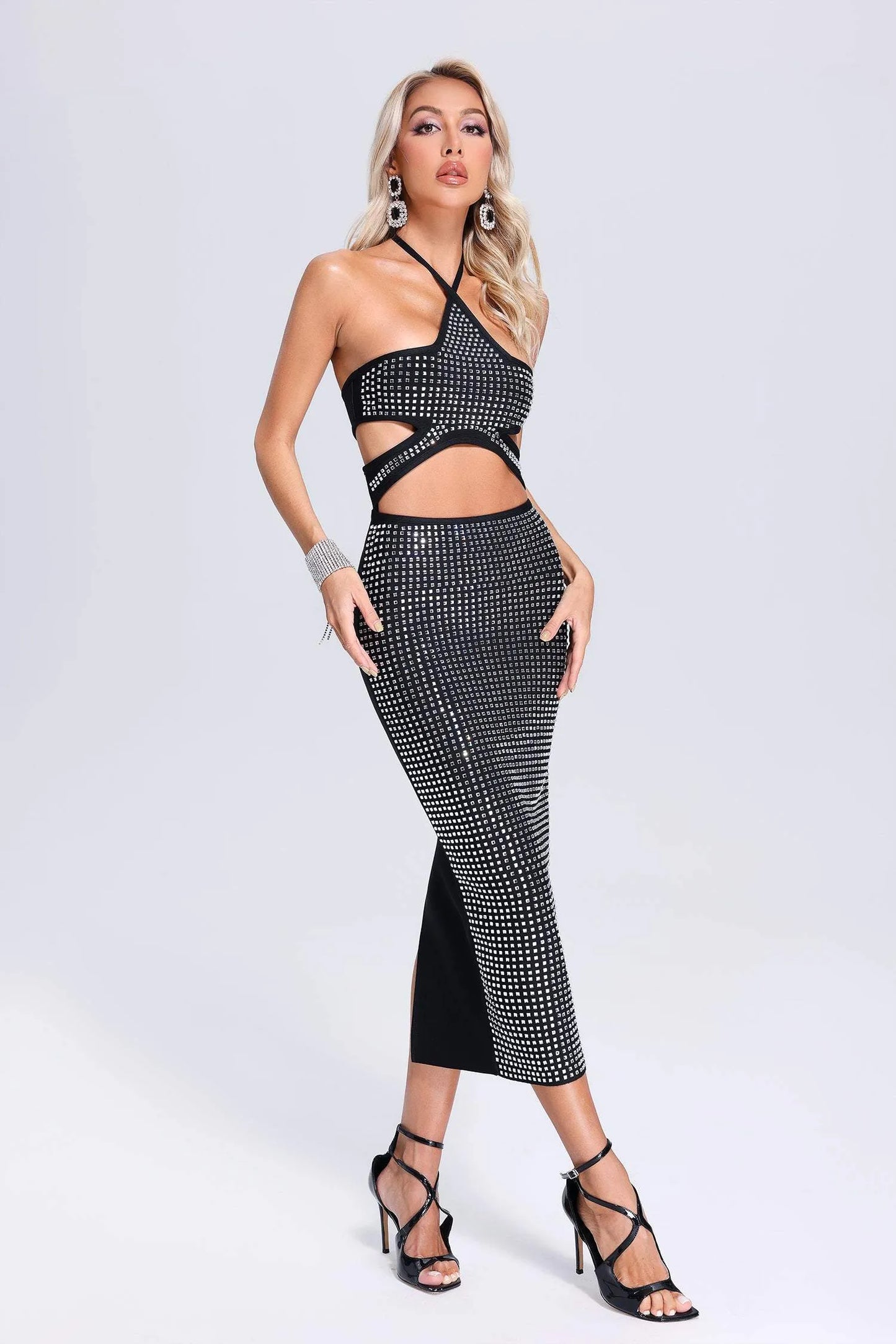 Stormie Diamante Cutout Bandage Kleid