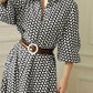 All-over Printed Elegant Button Dress