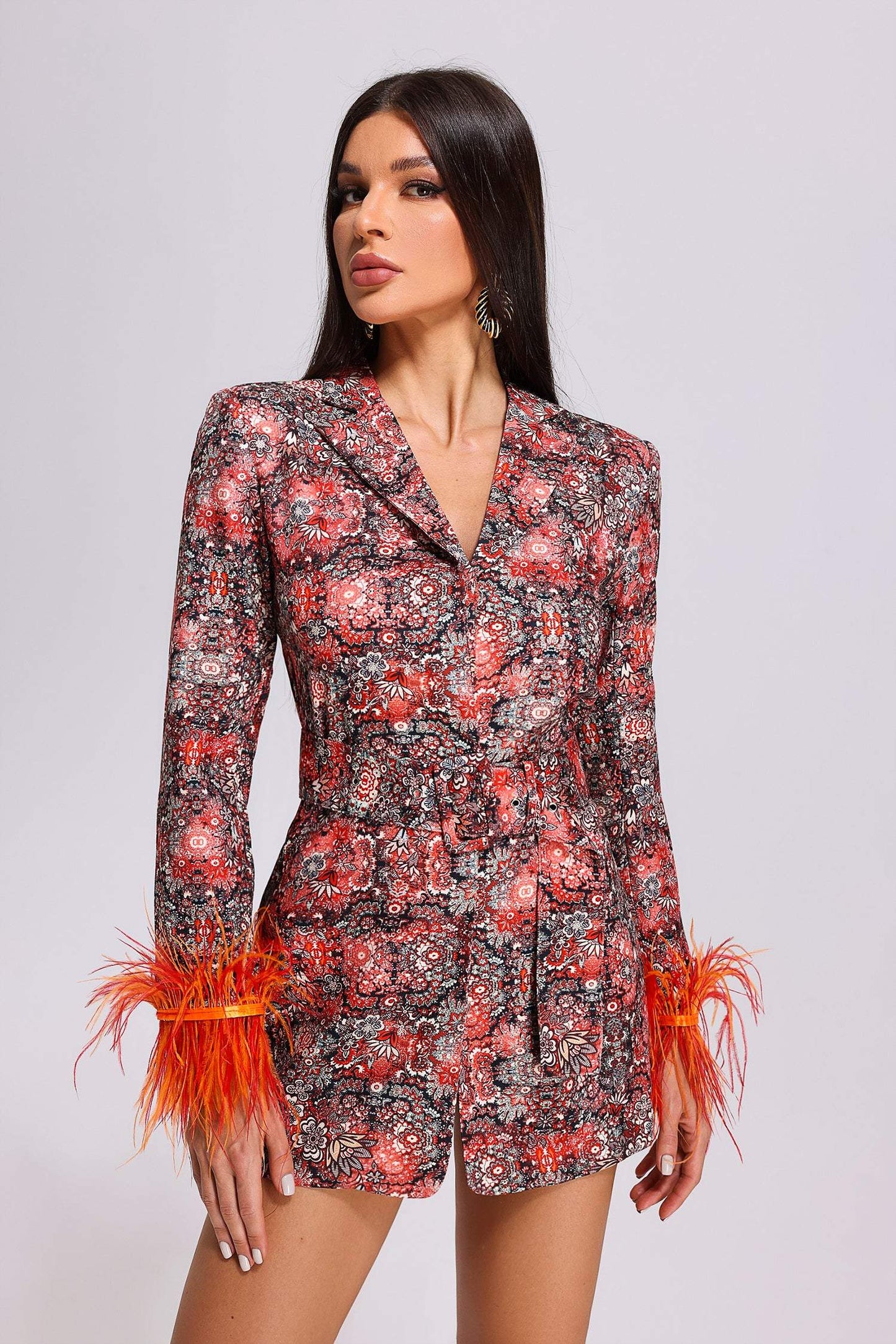 Paula Feder Print Blazer Kleid