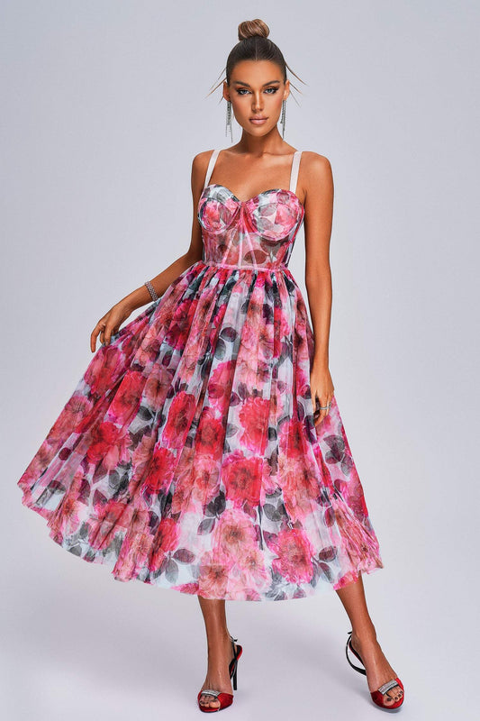 Sareza Floral Midi Kleid