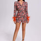 Paula Feder Print Blazer Kleid