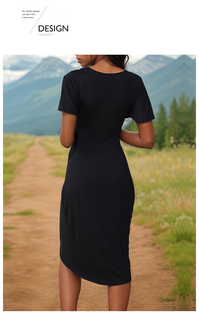 Commuting V-neck Temperament Slim Dress 46657755YM