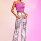 Yuki Metallic Mesh Top - Pink