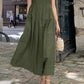 Cotton and Linen Square Neck Everyday Versatile Maxi Dress