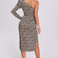 Salama Leopard One Shoulder Midikleid