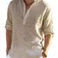 Cotton Linen Style Henley Shirt (US Only)