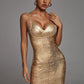 Maryam Metallic Gold Cocktail-Kleid