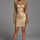 Maryam Metallic Gold Cocktail-Kleid