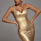 Maryam Metallic Gold Cocktail-Kleid