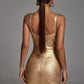 Maryam Metallic Gold Cocktail-Kleid