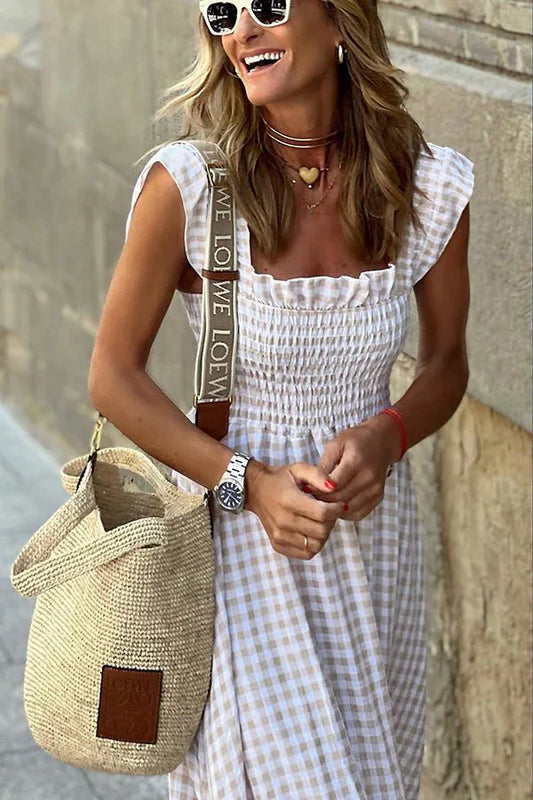 Jemma - Checkered Maxi Dress