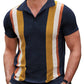 Vintage Stripe Short Sleeve Knitted Polo Shirt (US Only)