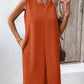 Basic Solid Color Sleeveless Pockets Shift Dress