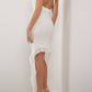 BLANCHE - White Asymmetric Ruffle Dress