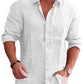 Classic Casual Button Down Cotton Linen Shirt (Us Only)