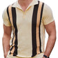 Vintage Stripe Short Sleeve Knitted Polo Shirt (US Only)