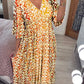 Bohemian - Casual Print V-Neck Long Dress